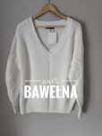 Biały sweter Mohito M bawełna bawełniany must have jesień
