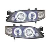FARÓIS ANGEL EYES CCFL OPEL VECTRA 96-98 FUNDO PRETO