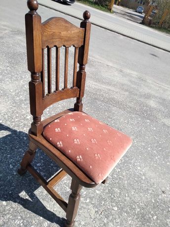 Komplet 4 krzeseł krzesła drewniane dębowe solidne trwałe DOWÓZ