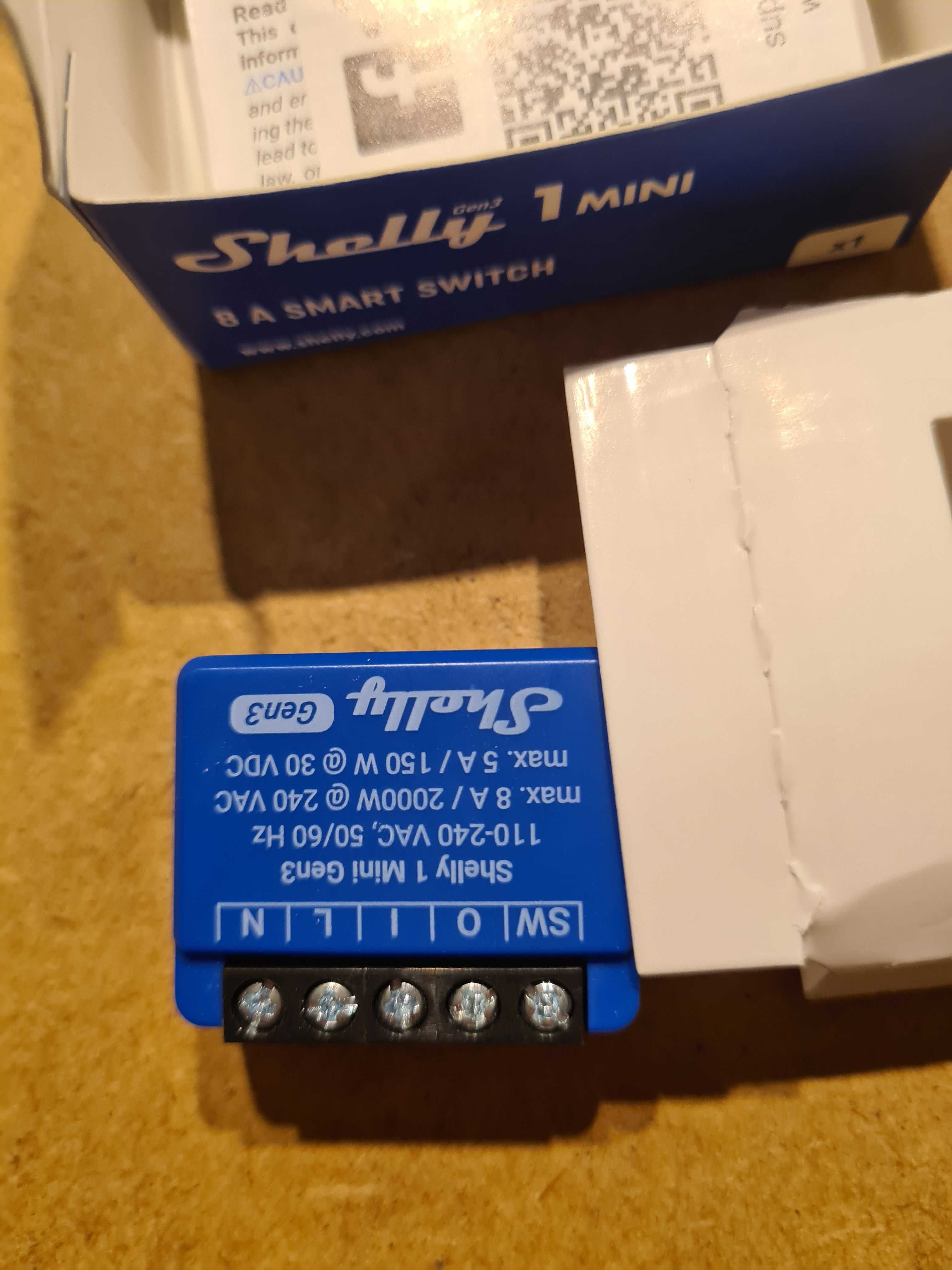 Shelly 1 Mini Gen3 Inteligentny przekaźnik WiFi i Bluetooth 1-kanałowy