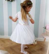Elegancka Biała Sukienka dla dziewczynki 110