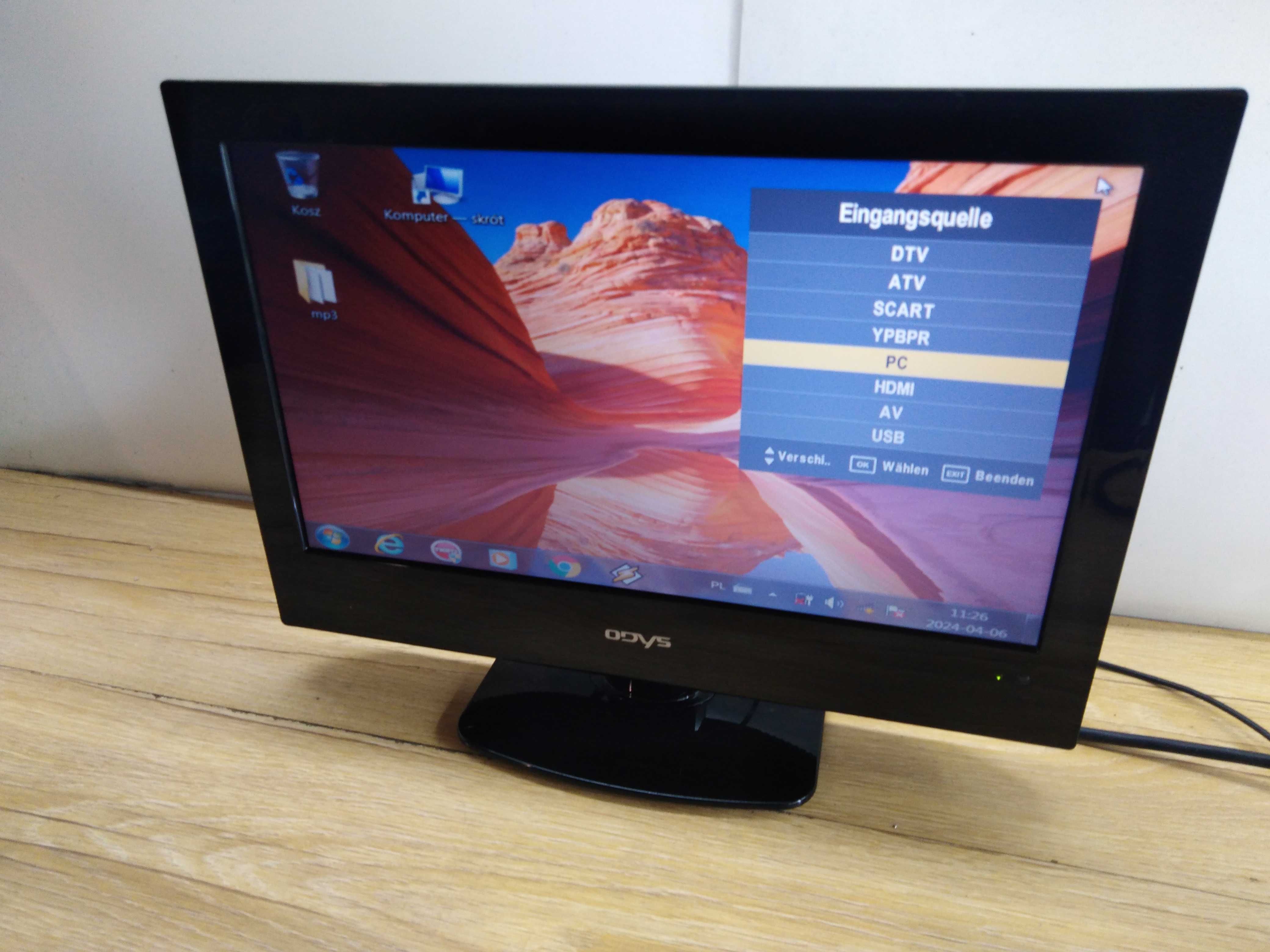 TV-Monitor LCD-LED 16  Dvb-t Hdmi S-video DC 12V