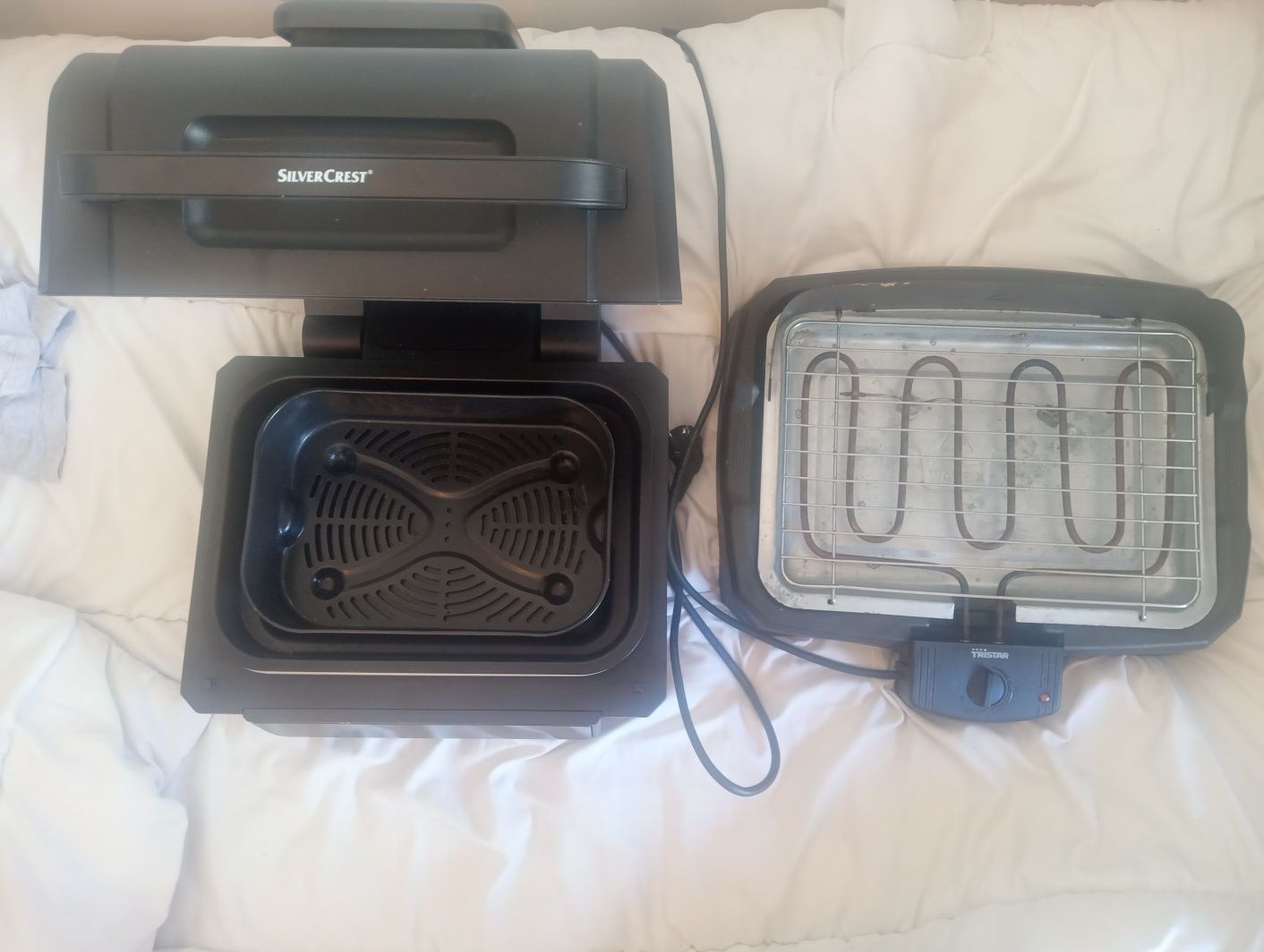 Air Fryer com grill Silvercrest e uma churrasqueira eletrica 
Air Frye
