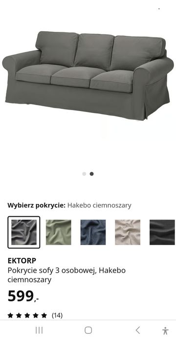 Pokrycie sofy 3 osobowej Ikea