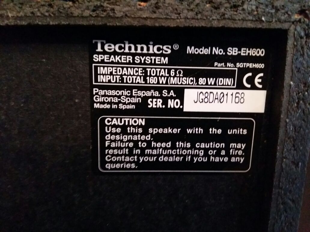 Technics SB-EH600---Głośniki Made in Spain---160 W zadbane Okazja