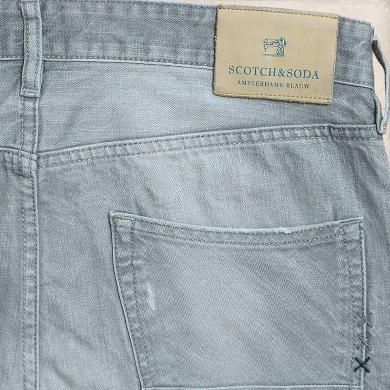 Scotch & Soda Amstedams Blauw ralston W32L32 szare jeansy straight