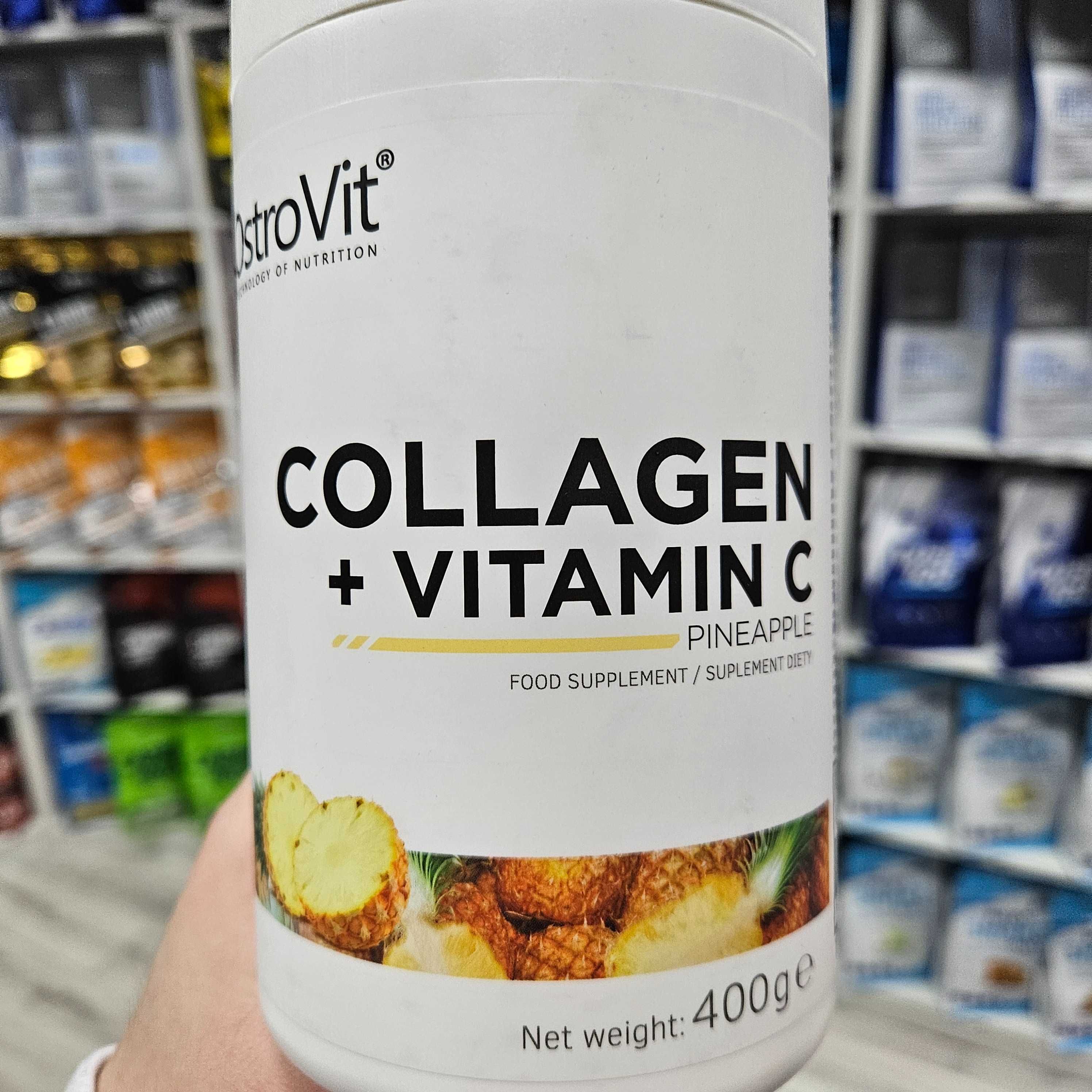 Kolagen OstroVit + Witamina C 400 g smak ananas