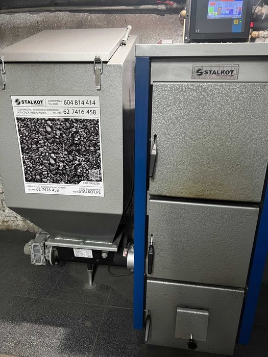 Palnik, podajnik do kotła na ekogroszek+zasobnik+dodatkowy ślimak