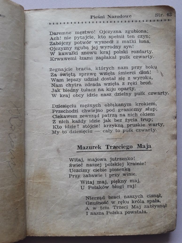 Przedwojenne pieśni religijne narodowe wychodźcze towarzyskie 1935r