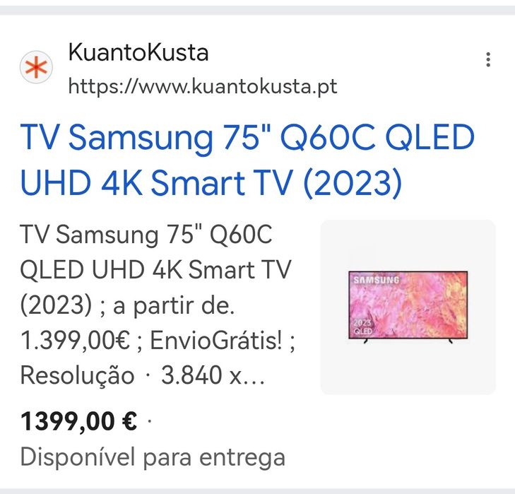 Smart tv samsung 75