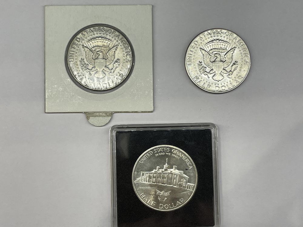 Moneta Half dollar 1982 D, 1967, 1968 D - Bardzo ładny stan.