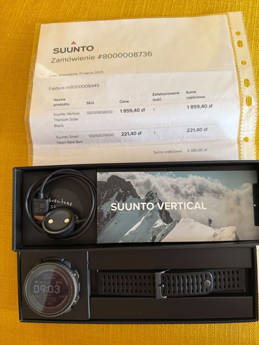 SUUNTO Vertical Titanium Solar Black z orygnialnym czarnym paskiem