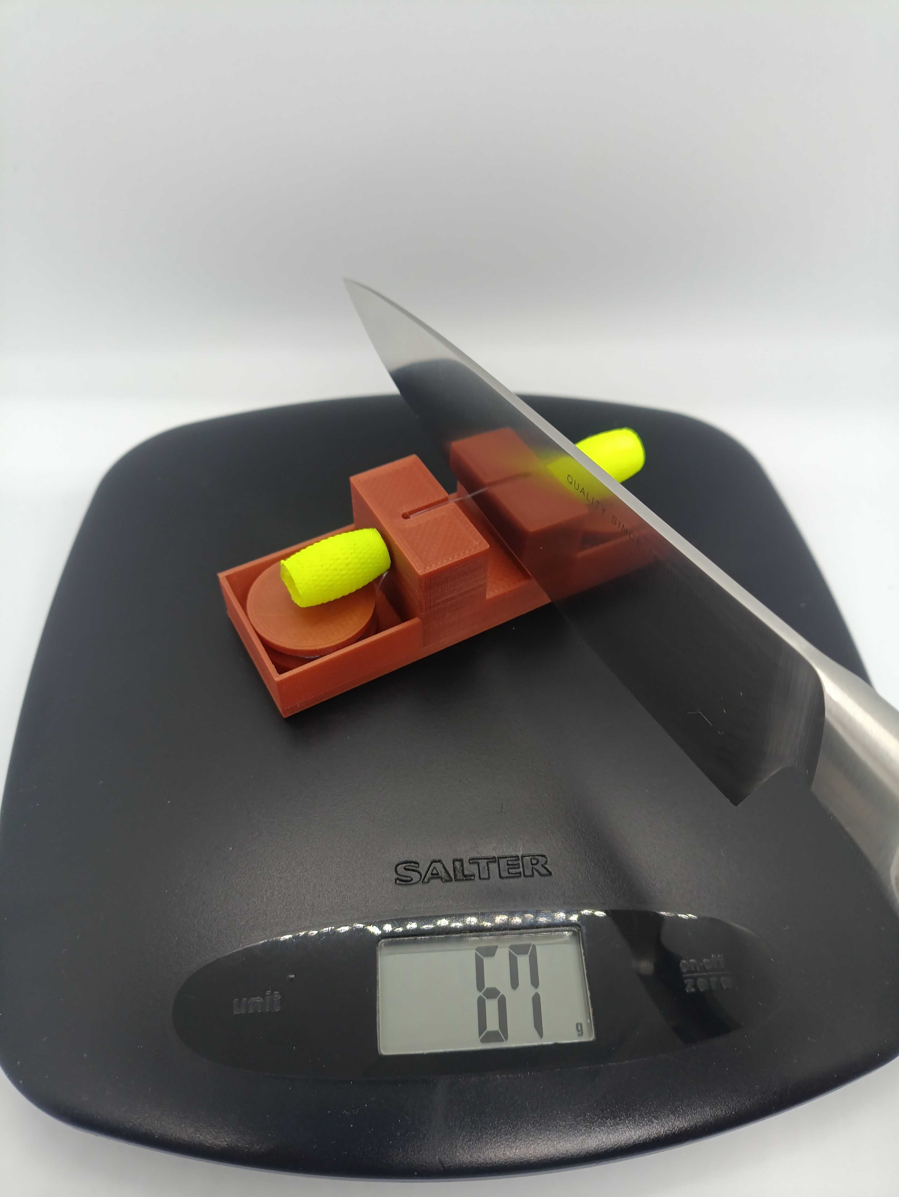 Tester ostrości noży, ostrzy, druk 3D działanie jak w PT50A Edge-On-Up