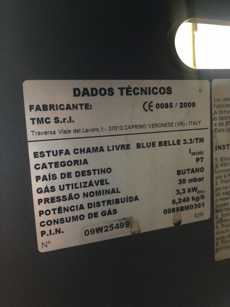 Aquecedor a gás butano
