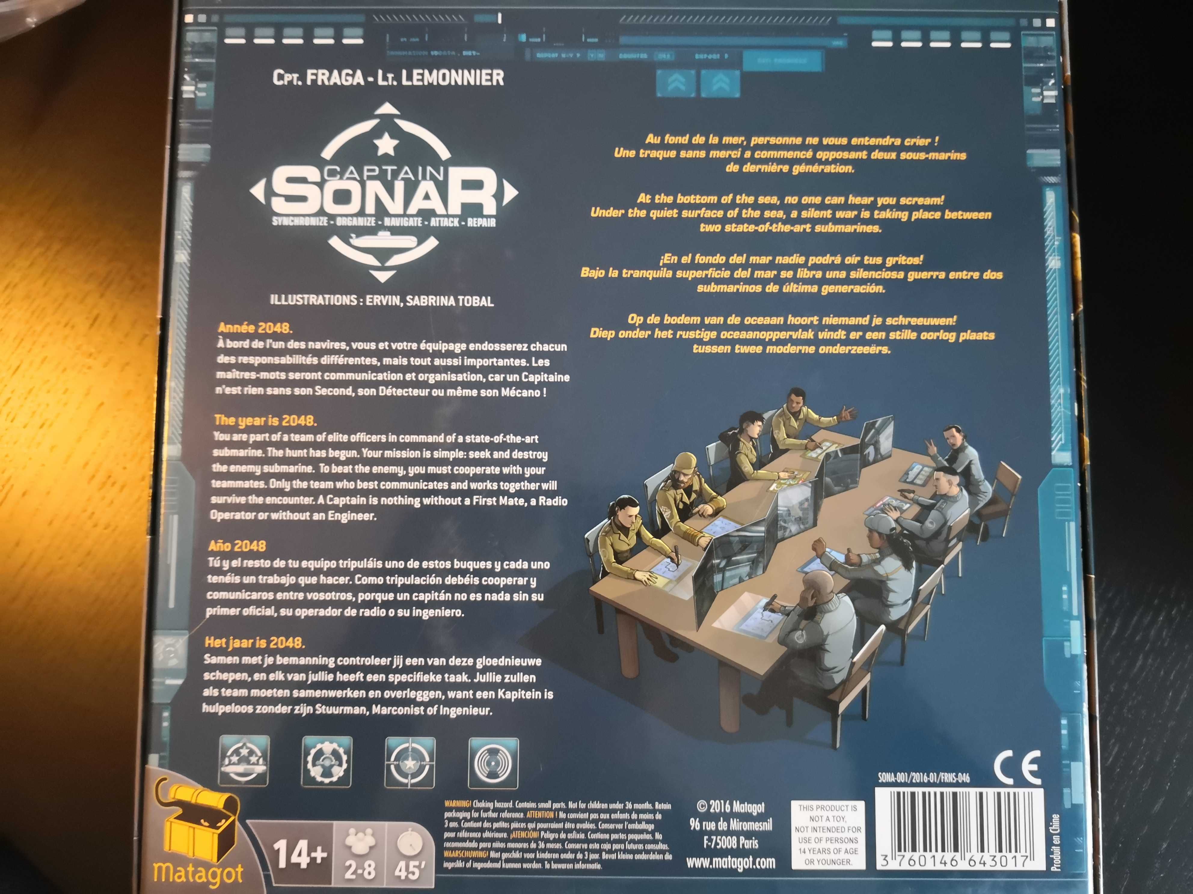 Captain Sonar 2016 gra planszowa 2-8 graczy ENG