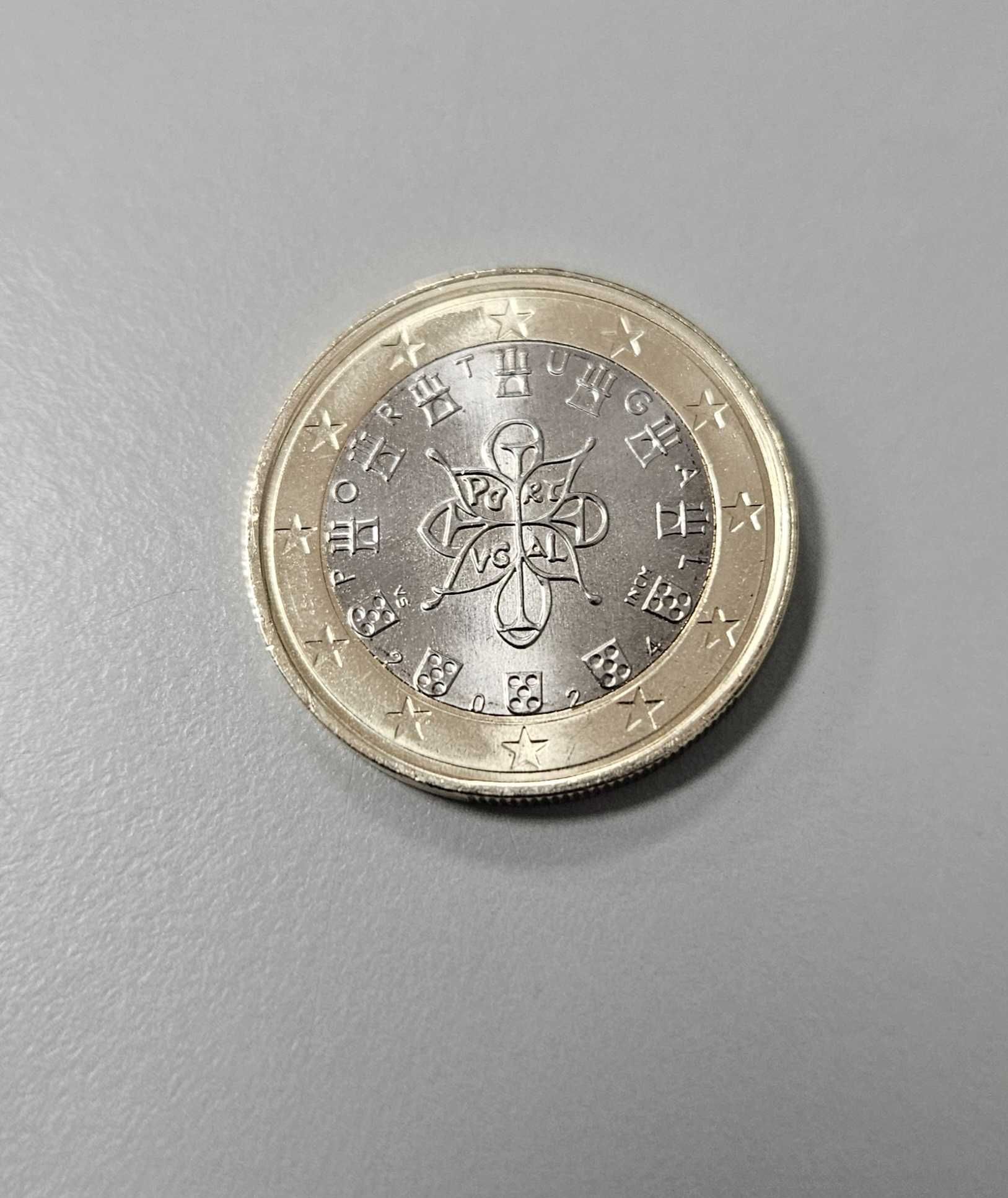 Moeda rara de 1 Euro Portugal 2024 - Tiragem muito baixa -