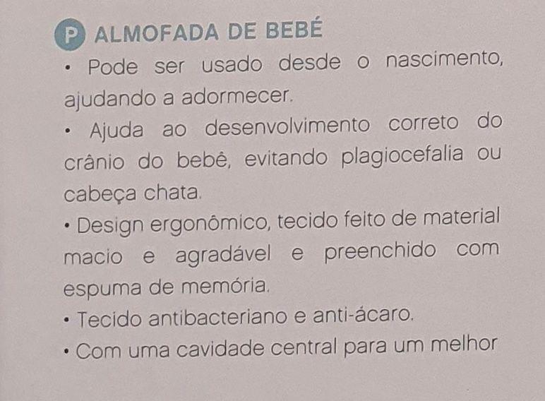Almofada bebé  plagiocefalia