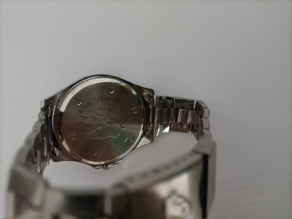 Relógio Tecnet homem 4 cm com escala em preto e mostrador azul de quar