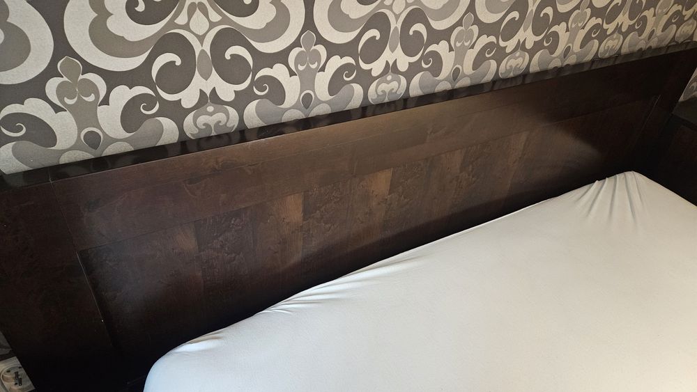 Meble Polaszek łóżko drewniane podwójne kolonialne z materacem