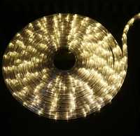 Wąż świetlny LED 20m biały ciepły ozdoby świecące lampki zewnętrzne