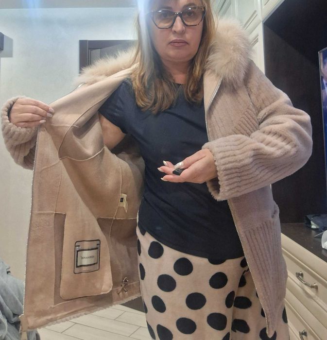 Дублянка овчина колір пудровий