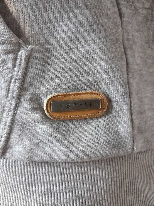 Szara bluza meska z długim rękawem zapinana na suwak ESPRIT M