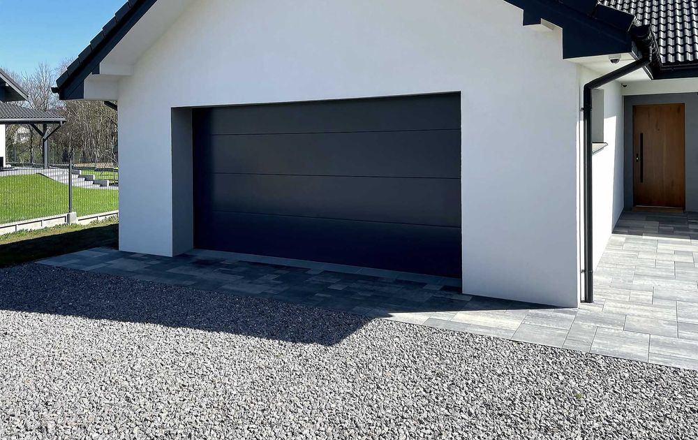 Brama garażowa 2000x2000 Antracyt brąz srebrna segmentowa ocieplana