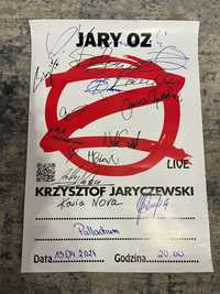 Plakat z koncertu Jary Oddział Zamknięty z autografami