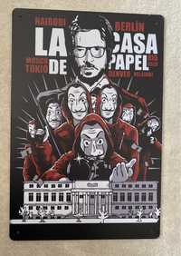 LA CASA DE PAPEL - placa metalica decorativa (nova)