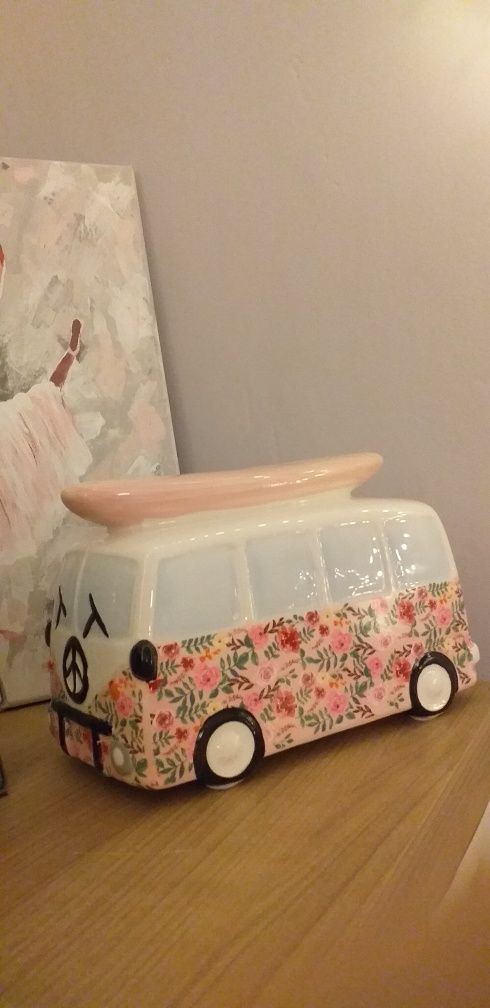 Skarbonka ceramiczna, porcelanowa  bus, autobus