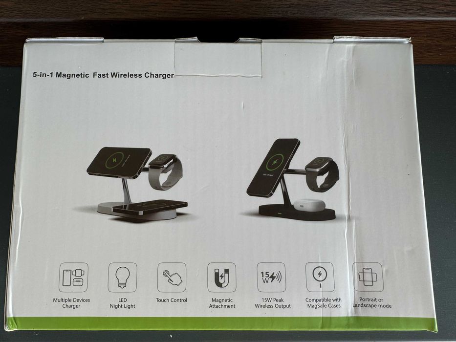 Ładowarka indukcyjna 3 w 1 15W Magnetic MagSafe white biała/biały