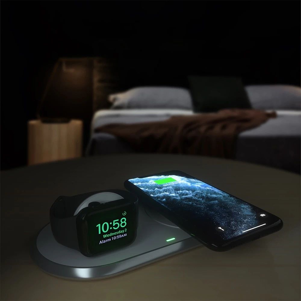 Choetech ładowarka bezprzewodowa Qi 2w1 do smartfonów / Apple Watch
