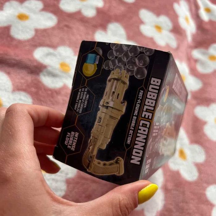 bubble cannon mały pistolet do baniek bańki mydlane kolor złoty
