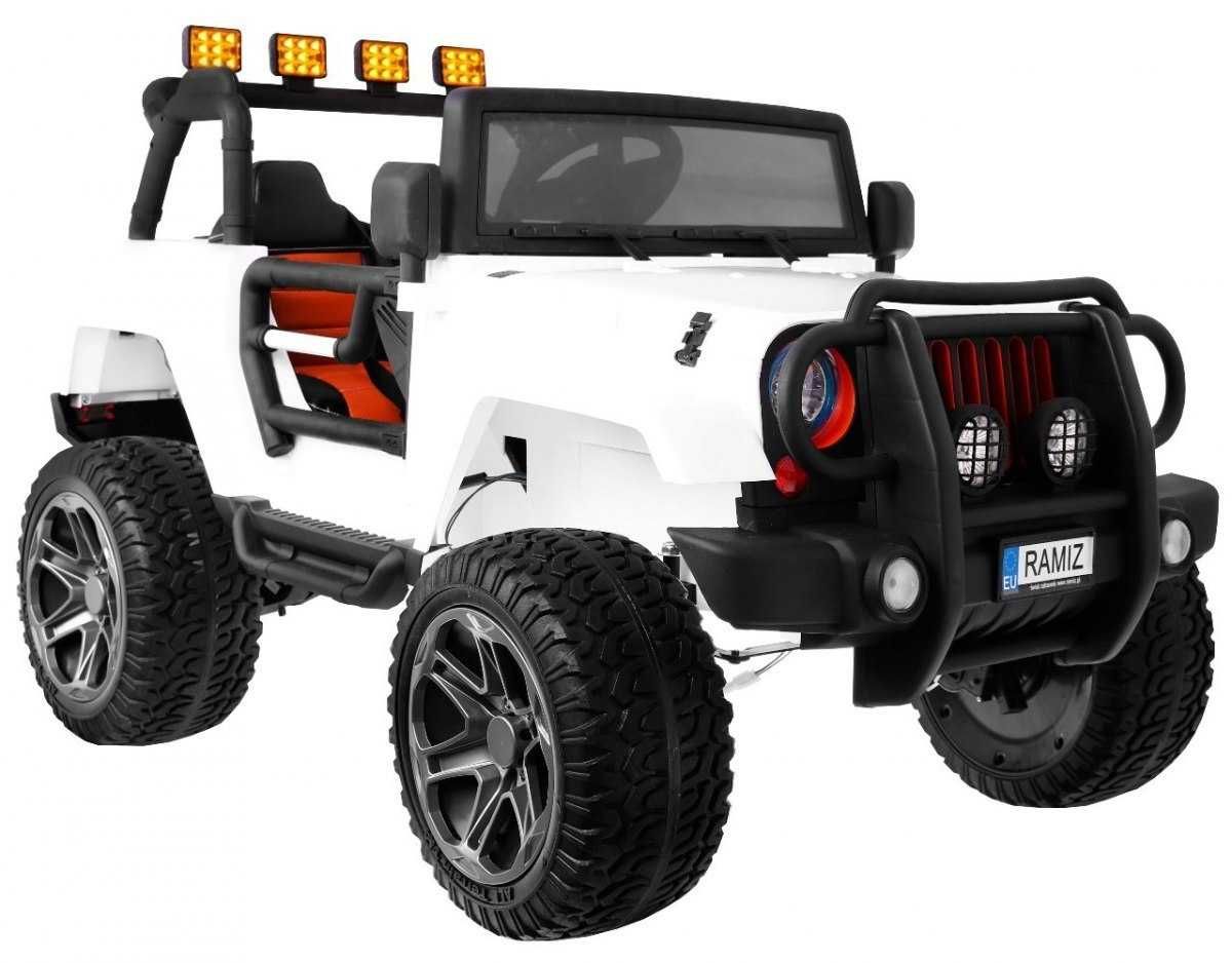 Auto na akumulator samochód elektryczny Monster Jeep 4x4 Biały