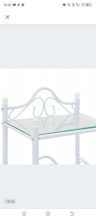 Łóżko białe metalowe plus stolik nocny materac gratis