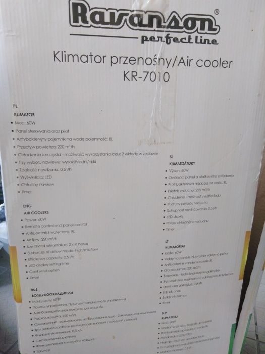 klimator przenośny Ravanson KR 7010 Nowiutki
