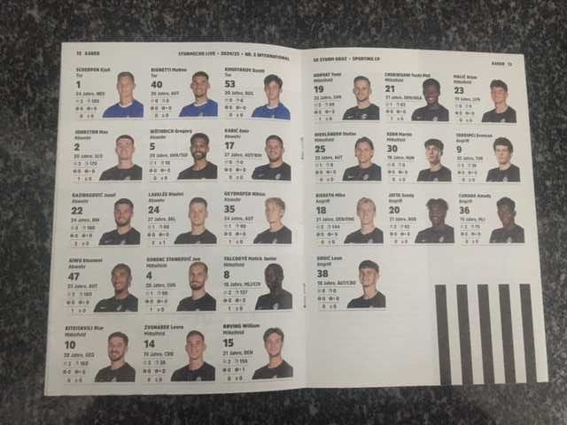 Liga dos Campeões- Sturm Graz vs Sporting -Programa Oficial -2024/2025