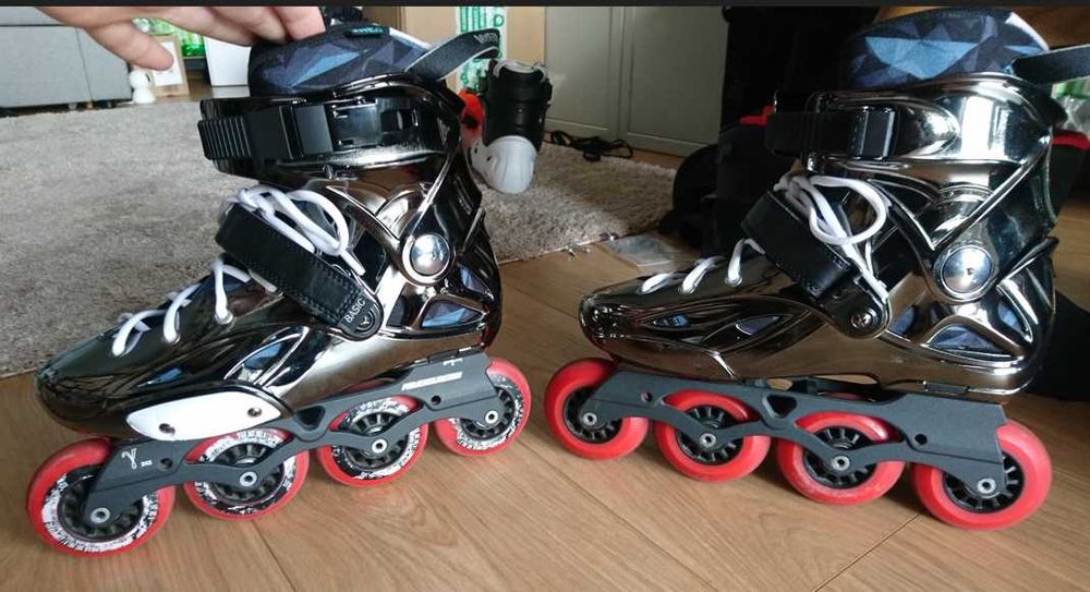 Rolki Powerslide Imperial 39 - 40, Szyny Rollerblade hamulec, dodatki