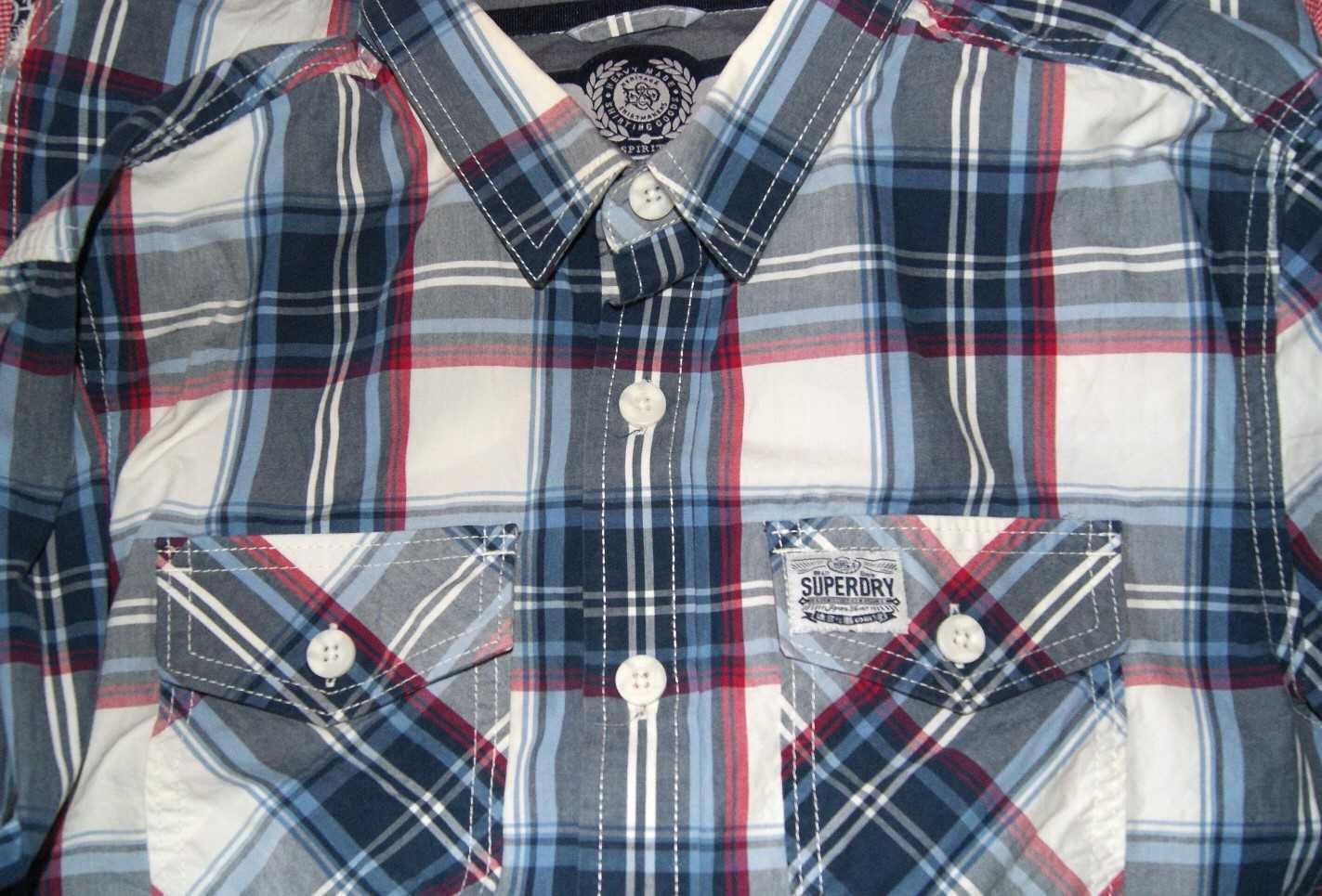 SUPERDRY ROZ.L koszula męska jak nowa w kratę
