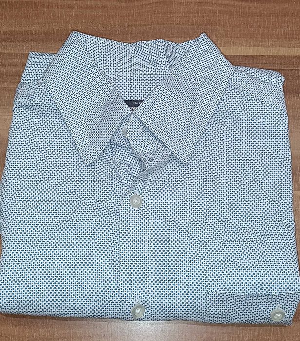 Casualowa koszula w kratkę z krótkim rękawem S (small) bawełniana