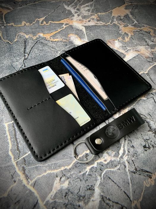 Обладинка на паспорт, докхолдер BMW,портмоне для документів.Брелок