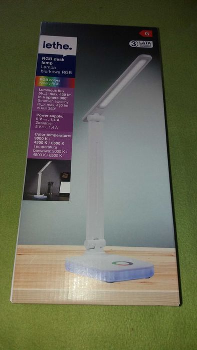 Lampa biurkowa Rgb Lethe z wbudowanym akumulatorem