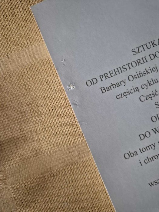 SZTUKA I CZAS od prehistorii do rokoka Barbara Osińska