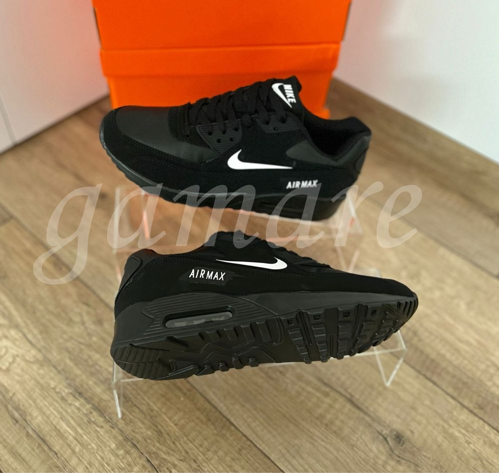 Nike air max 90 całe czarne męskie buty sportowe 41-46 maxy 90 czarne