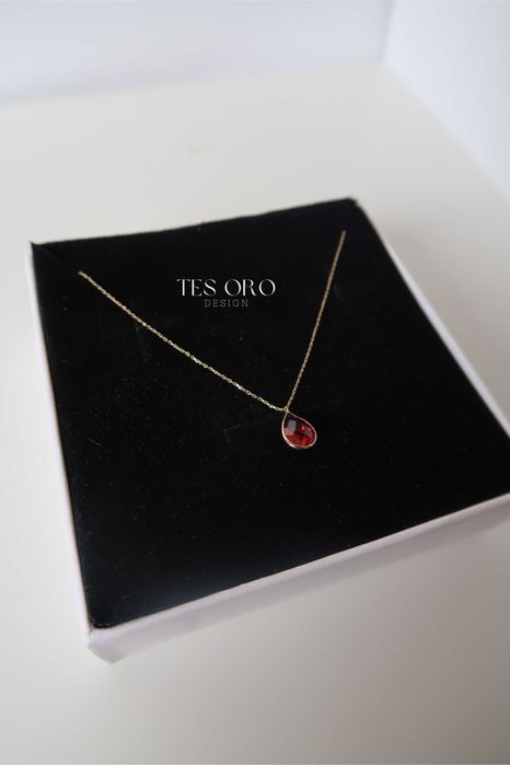 Złoty Łańcuszek z Czerwonym Kamieniem | Próba Złota 585