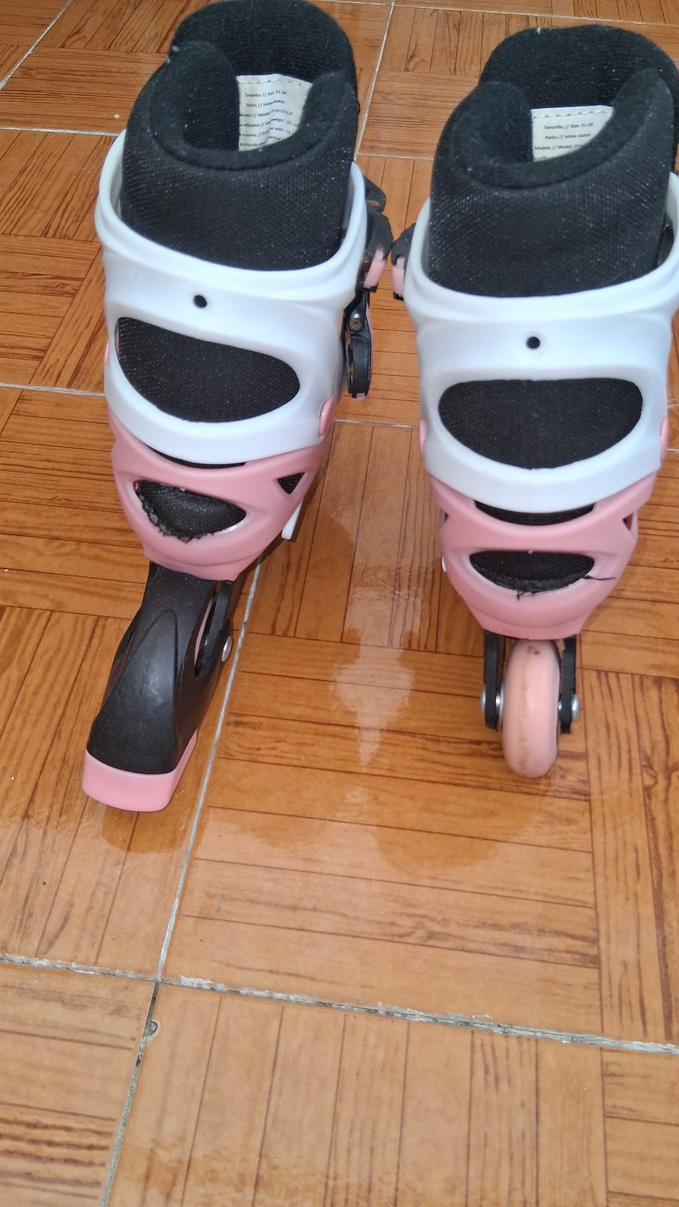 Patins cor de rosa criança