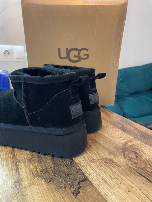 Уги Угги Угі UGG чорні/бежеві/коричневі носочки UGG Ultra Mini 3см,5см