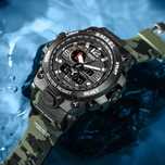 Zegarek wojskowy Smael na pasku camouflage camo cyfrowy army green
