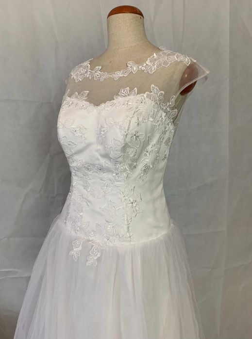 Nowa suknia ślubna 40 L księżniczka tiulowy dół klasyczna glamour boho