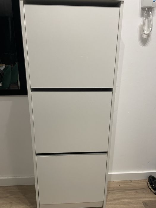 Szafka na buty IKEA BISSA 3 przegrody, biała – Wrocław